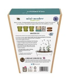 Seedball Bamboo Pots - Garden Meadow 12 Seedball Bamboo Pots - Garden Meadow -Flourish Flora SEEDBALL miniMeadow Garden back