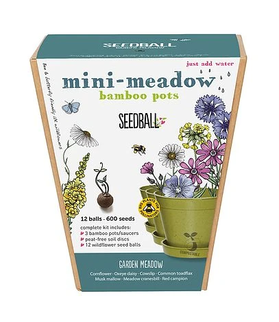 Seedball Bamboo Pots - Garden Meadow 2 Seedball Bamboo Pots - Garden Meadow - Image 2
